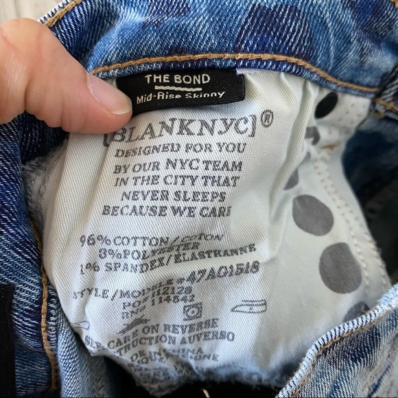 BLANK NYC The Bond Mid-Rise Skinny Ankle Leopard Animal Print Jeans Blue NWT 25 - Picture 13 of 14